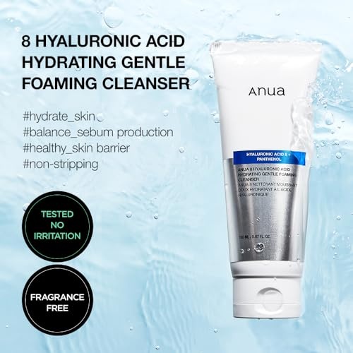 ANUA 8 HYALURONIC ACID + PANTHENOL HYDRATING GENTLE FOAMING CLEANSER 