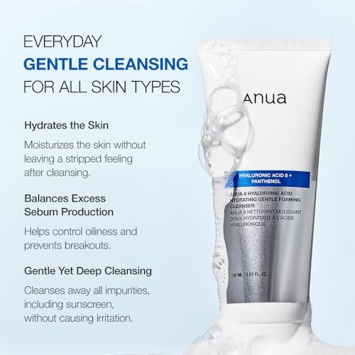 ANUA 8 HYALURONIC ACID + PANTHENOL HYDRATING GENTLE FOAMING CLEANSER 