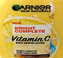 GARNIER SKIN NATURALS NEW BRIGHT COMPLETE VITAMIN C BODY LOTION 400ml