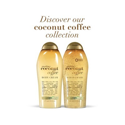 OGX SULFATE FREE SMOOTHING+COCONUT COFFEE SCRUB & WASH 19.5FL.OZ 577ML
