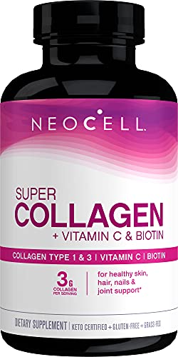 NEOCELL GRASSFED COLLAGEN PEPTIDES+VITAMIN C & BIOTIN DIETARY SUPPLEMENT 180TABLETS