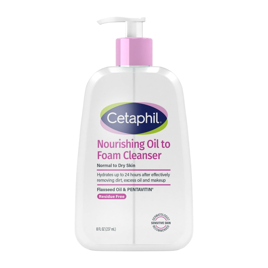 CETAPHIL MOISTURIZER OIL TO FOAM CLEANSER FOR NORMAL TO DRY SKIN 8fl.oz 237ML