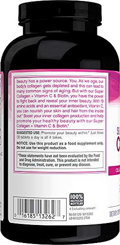 NEOCELL GRASSFED COLLAGEN PEPTIDES+VITAMIN C & BIOTIN DIETARY SUPPLEMENT 270 TABLETS