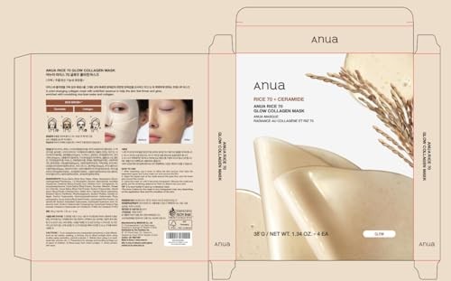 ANUA RICE 70 + CERAMIDE GLOW COLLAGEN MASK (38G)