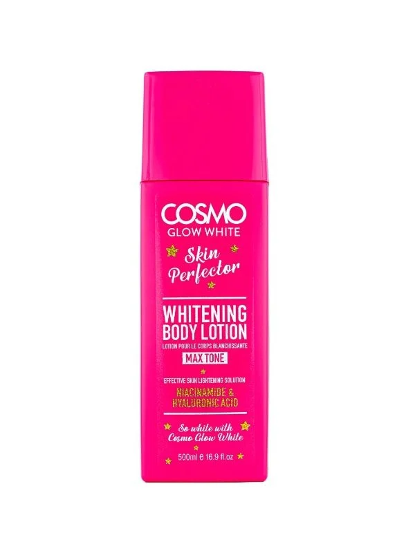 COSMO GLOW WHITE SKIN PERFECTOR WHITENING  BODY LOTION (NIACINAMIDE+HYALURONIC ACID)   500ML 