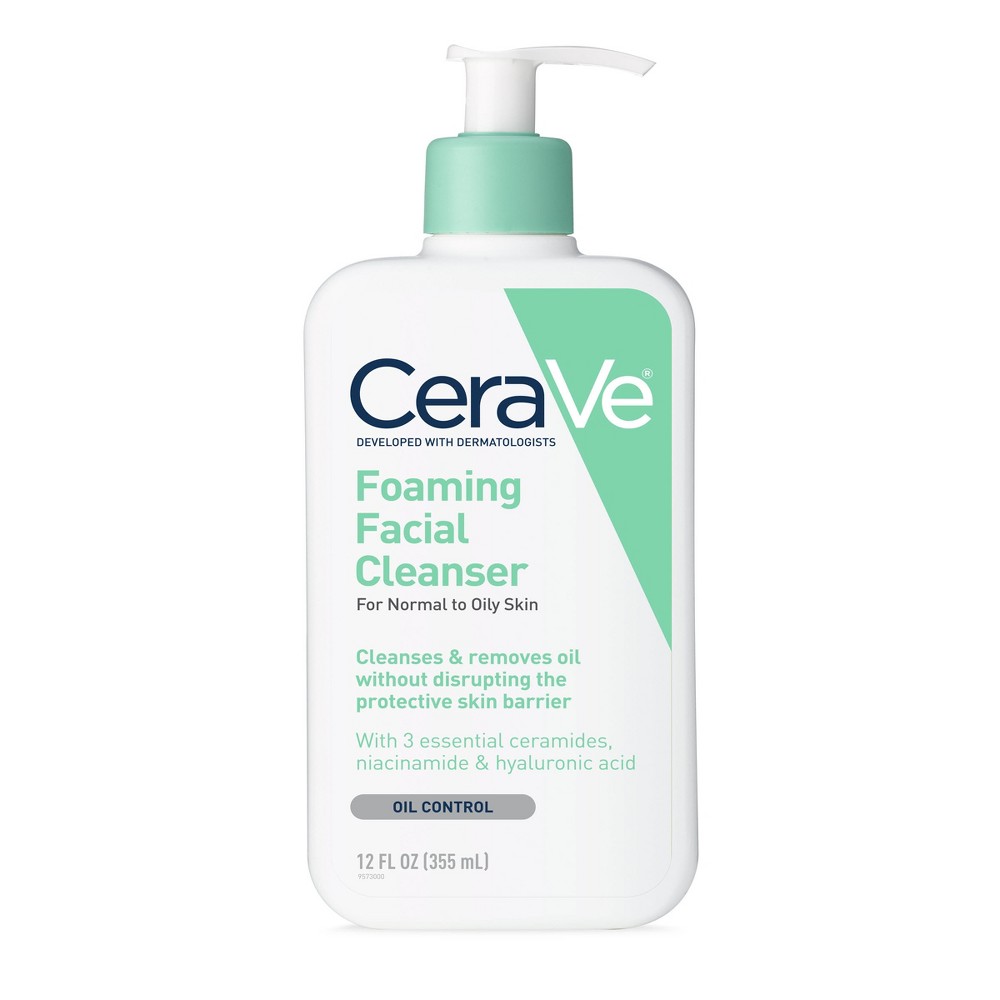 CERAVE FOAMING FACIAL CLEANSER FOR NORMAL TO OILY SKIN 12fl.oz 355mL (USA)