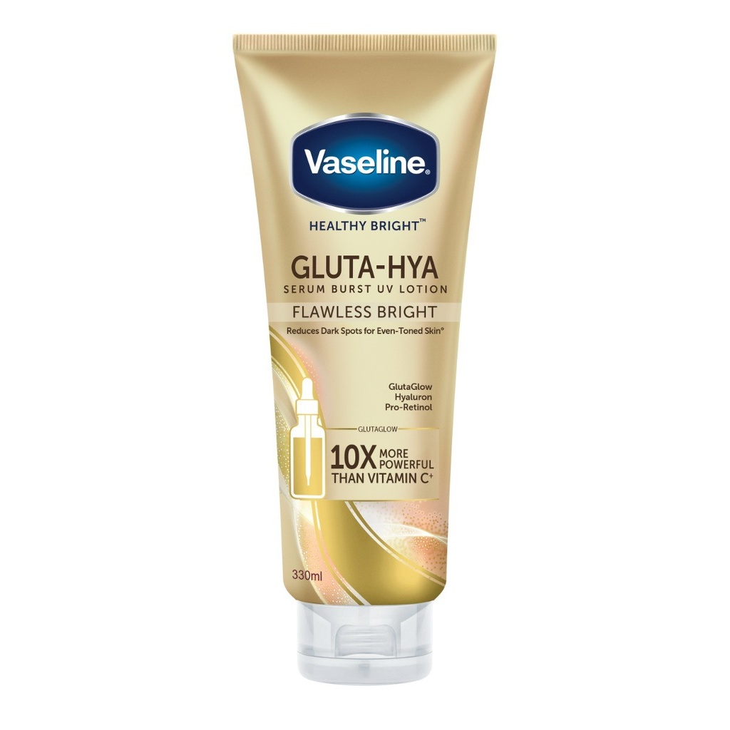 VASELINE GLUTA-HYA SERUM UV LOTION FLAWLESS BRIGHT ( 330mL )