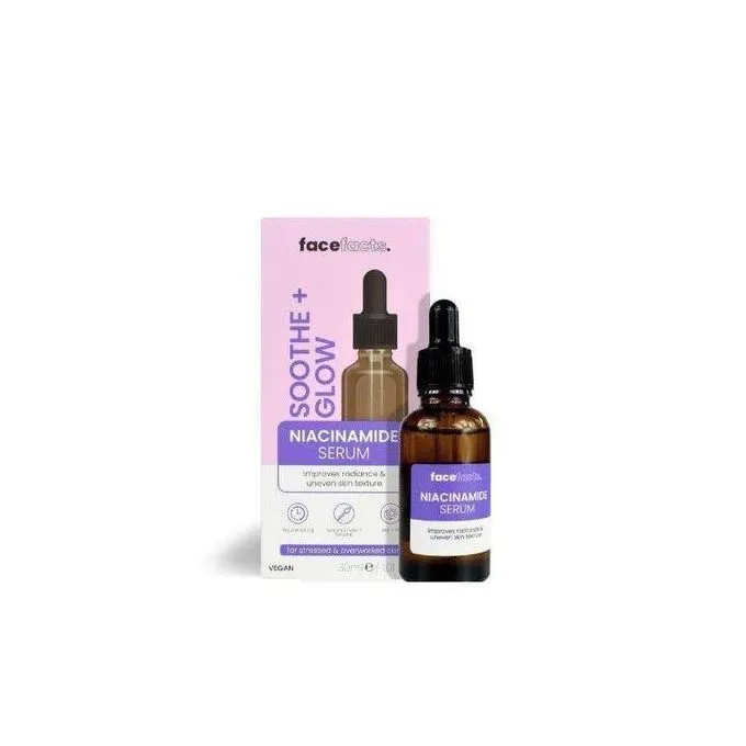 FACEFACTS SOOTHE + GLOW (NIACINAMIDE SERUM) 30mL Purple colour