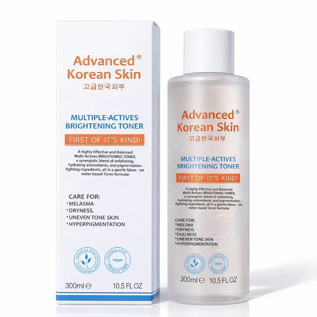 ADVANCED KOREAN SKIN MULTIPLE-ACTIVES BRIGHTENING TONER 300ml (10.5 fl.oz) – First of Its Kind Multi-Action Glow Toner