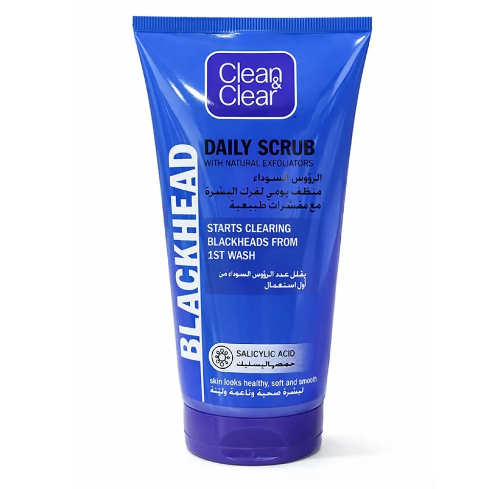 CLEAN & CLEAR BLACKHEAD SALICYLIC ACID DAILY SCRUB WITH NATURAL EXFOLIATORS 150mL ( EXP 09 / 2026 )