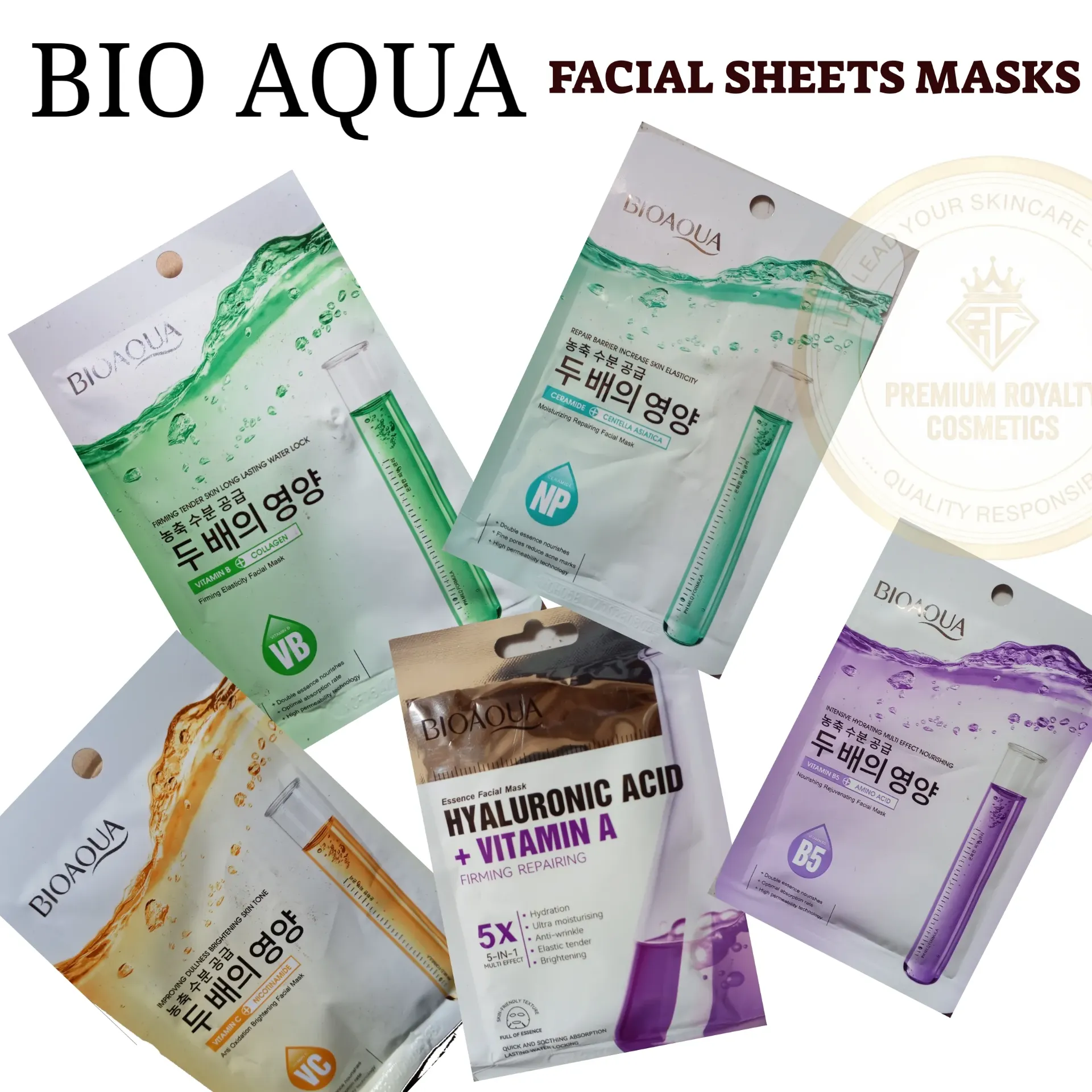 BIO AQUA FACIAL SHEET MASKS  25mL