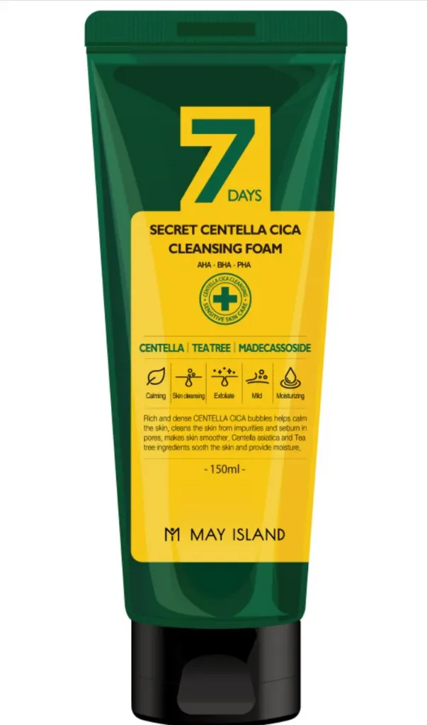 MAY ISLAND 7 DAYS SECRET CENTELLA CICA CLEANSING FOAM 150mL [ Care for Problematic Skin | Sensitive Skin | Low Irritant | Deep Clean ]