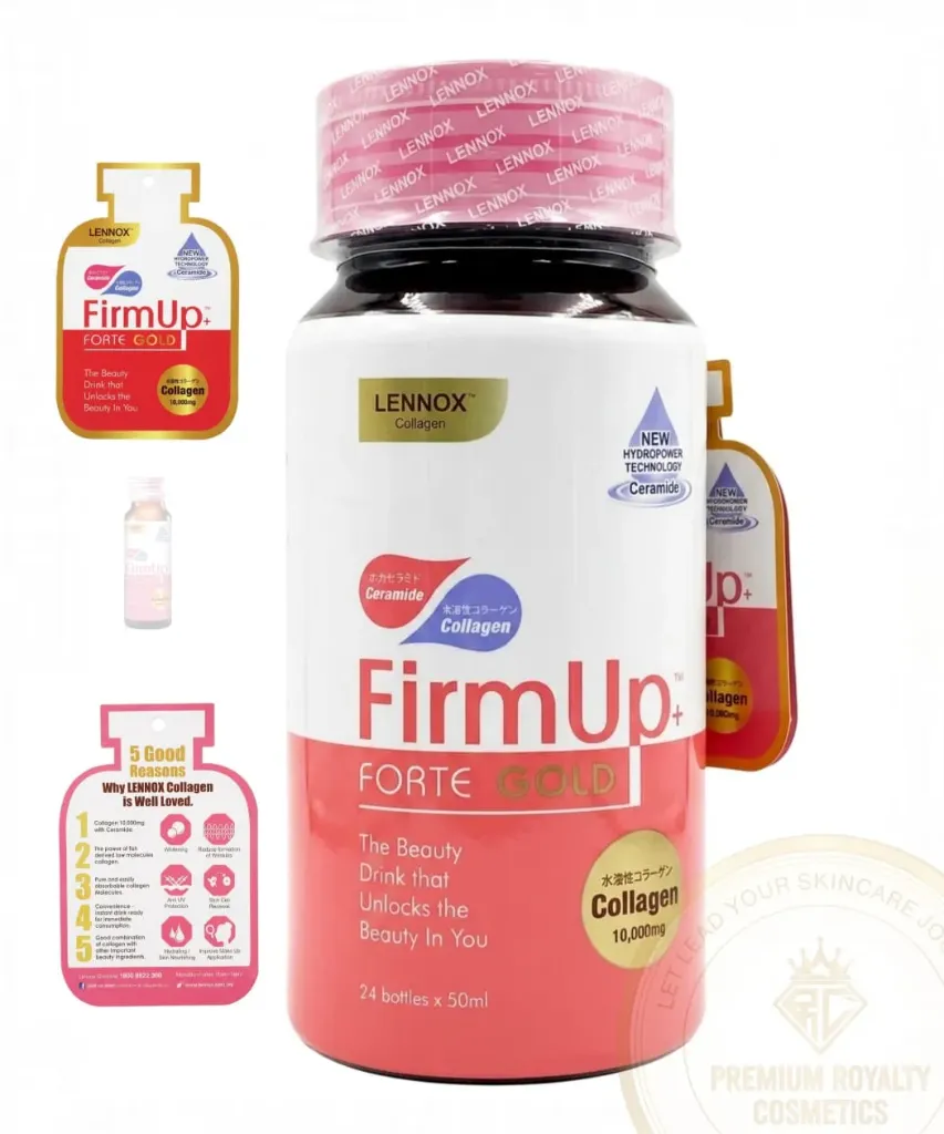 LENNOX COLLAGEN [ FIRMUP+ FORTE GOLD ] Ceramide - Collagen | The Beauty Drink that Unlocks the Beauty In You | Collagen 10,000mg ( 24 bottles x 50mL )