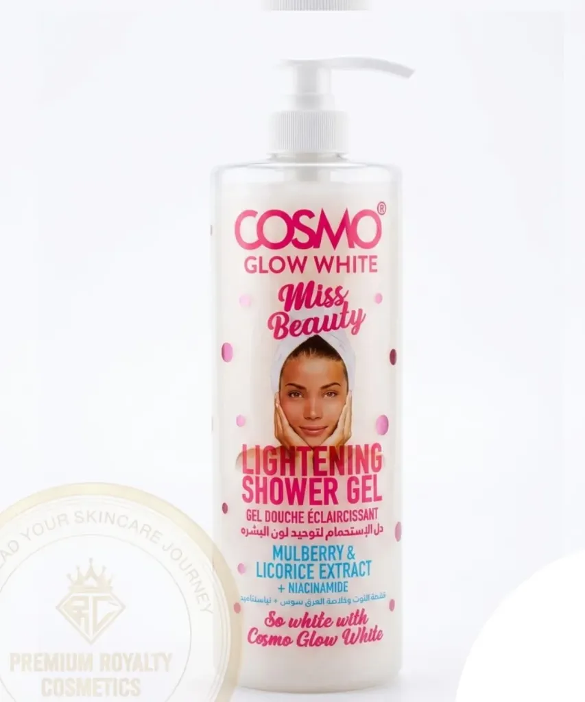 COSMO GLOW WHITE [ MISS BEAUTY LIGHTENING SHOWER GEL ] Mulberry & Licorice Extract + Niacinamide ( 1000mL )