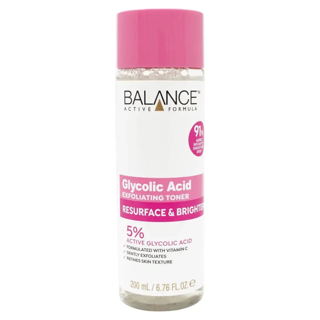 BALANCE ACTIVE FORMULA GLYCOLIC ACID 5% EXFOLIATING TONER RESURFACE & BRIGHTEN 200ML