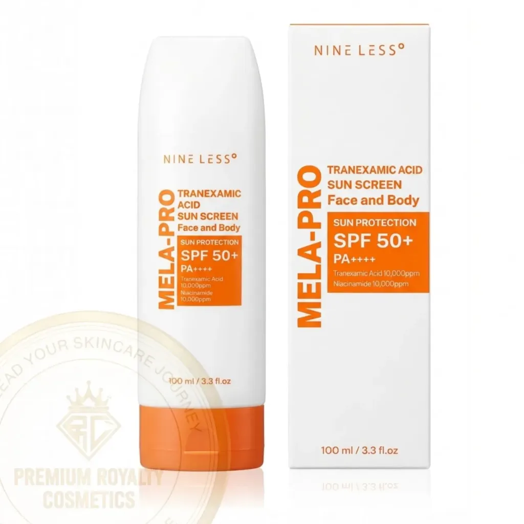NINELESS MELA-PRO TRANEXAMIC ACID SUN SCREEN FACE & BODY SPF 50+ PA++++ 100mL