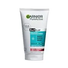 GARNIER PURE ACTIVE ( 3 IN 1 CLAY ANTI SPOT ) WASH SCRUB MASK 150mL
