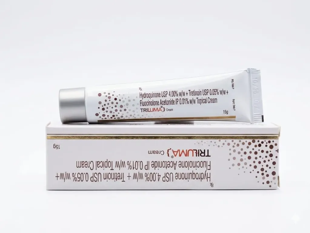 TRILUMA HYDROQUINONE USP 4.00%w/w + TRETINON USP0.05%w/w + FLUOCINOLONE ACETONIDE IP 0.01%w/w TOPICAL GEL 15G