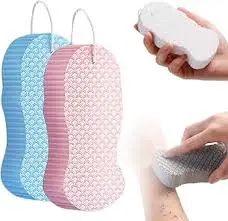 FLAT EXFLOIATING BATHING SPONGE (BLUE & PINK)