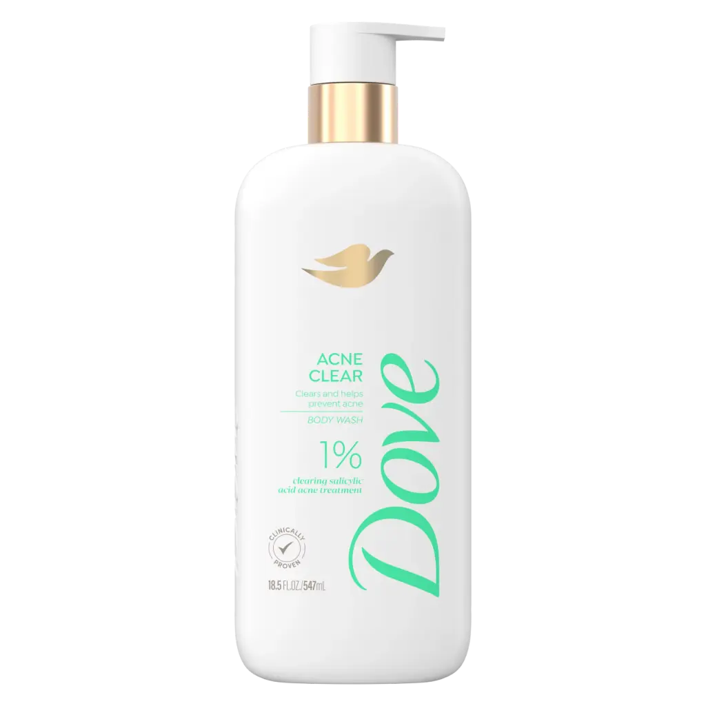 DOVE ACNE CLEAR BODY WASH 1% 547ML