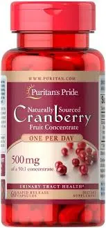 PURITAN'S PRIDE NATURALLY SOURCED CRANBERRY FRUIT CONCENTRATE 500MG