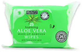 BEAUTY FORMULAS FOAMING ALOE VERA MAKE UP REMOVER WIPES WITH HYALURONIC ACID 25 WIPES