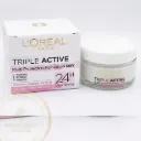 L'OREAL PARIS TRIPLE ACTIVE 24H ( MULTI-PROTECTION MOISURISER DAY ) VITAMIN E + CERAMIDE + UV FILTER ( DRY AND SENSITIVE SKIN ) 50mL