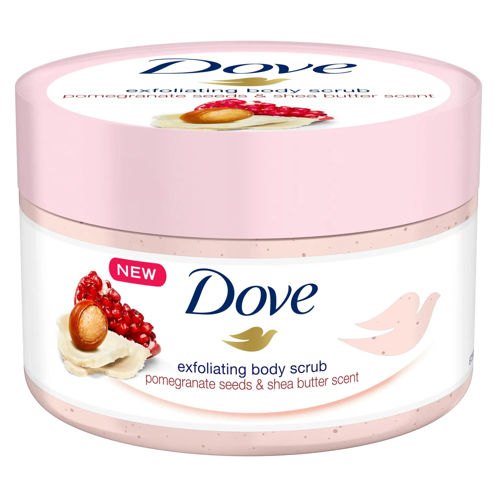 DOVE POMEGRANATE SEED & SHEA BUTTER EXFOLIATING BODY POLISH (LIGHT PINK) 298g
