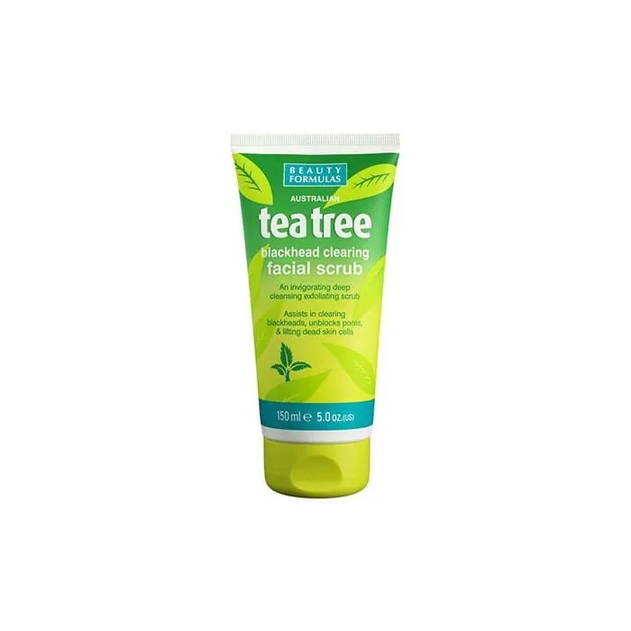 BEAUTY FORMULAS TEA TREE BLACKHEAD FACIAL SCRUB 150ml