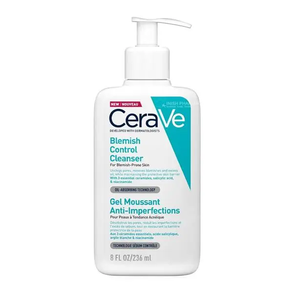 CERAVE [ BLEMISH CONTROL CLEANSER ] Oil-Absorbing Technology ( 236mL ) 8fl.oz