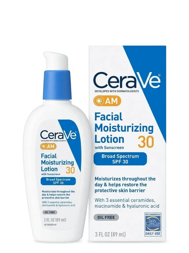 CERAVE ( AM ) [ FACIAL MOISTURIZING LOTION ] With Sunscreen | Broad Spectrum SPF 30  | OIL FREE ( 89mL )