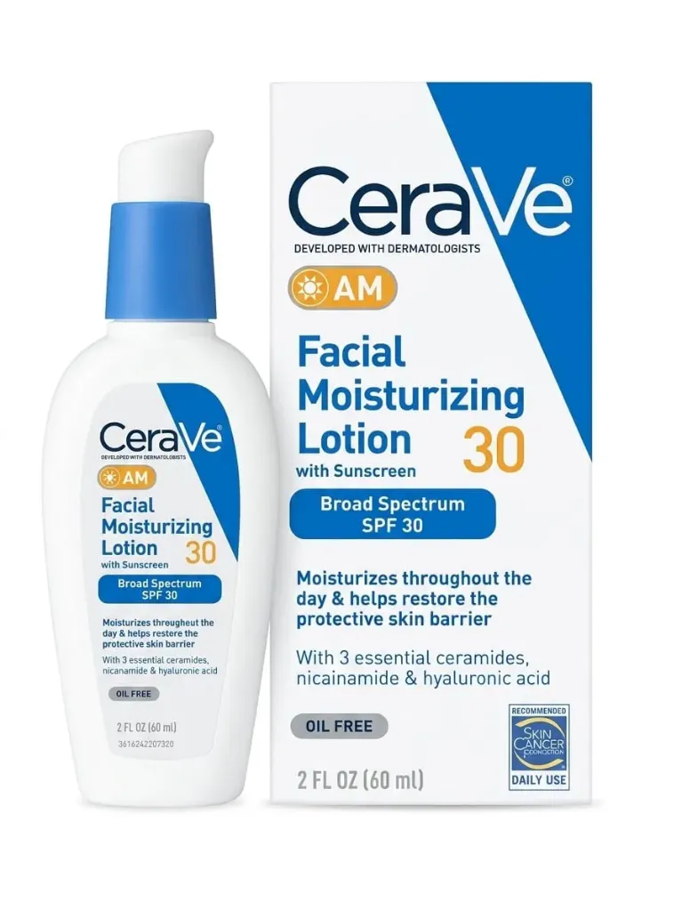 CERAVE ( AM ) [ FACIAL MOISTURIZING LOTION ] With Sunscreen | Broad Spectrum SPF 30  | OIL FREE ( 60mL )