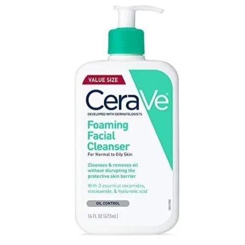 CERAVE FOAMING FACIAL CLEANSER FOR NORMAL TO OILY SKIN 16fl.oz 473mL (USA) Value Size
