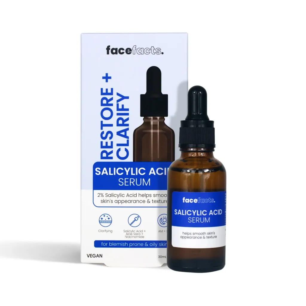FACEFACTS RESTORE+CLARIFYING ( SALICYLIC ACID ) SERUM FOR BLEMISH PRONE & OILY 30mL